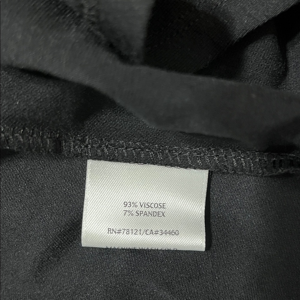 Eileen Fisher Black V-Neck Jersey Knit Shark Bite Hem Maxi Dress XL - Picture 5 of 5